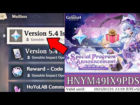 ✅OFFICIAL!! REDEEM CODES for 450 PRIMOGEMS And 5.4 LIVESTREAM DATE – Genshin Impact
