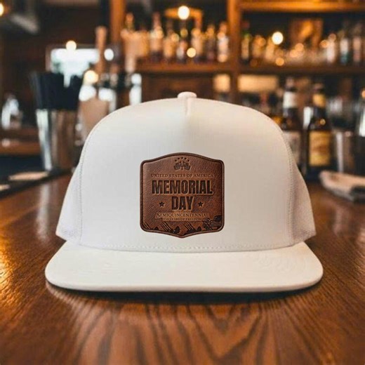 USA 250th Anniversary Memorial Day Trucker Hat, Leather Patch Camo Cap - Etsy