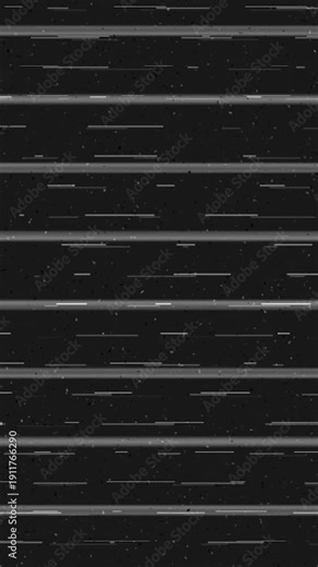 Vertical black and white TV static and glitch noise overlay with horizontal interference lines, perfect for retro, horror, or signal loss effects