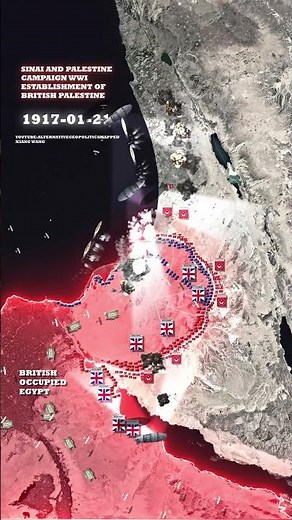 British Conquest of Sinai and Palestine WWI Animated Map #mapping #palestine #ww1 #israel