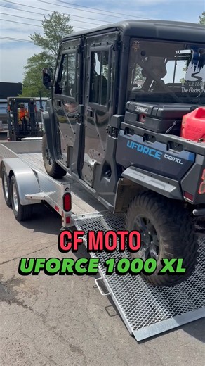 Loading a CF Moto UForce 1000 XL Side-by-Side onto an Enbeck 16’ Aluminum Utility Trailer.