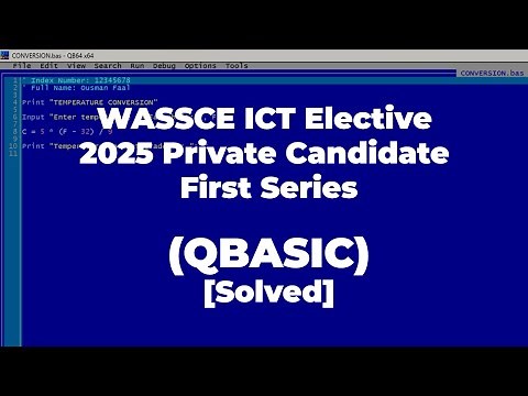 WASSCE ICT Elective (PC1) 2025 | QBASIC [Solved]