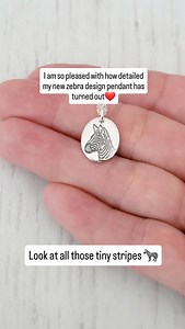 Here's my new zebra design that I've been working on for a while and finally managed to finish! The intricate stripes are the most detailed stamp I've ever made. I love this zebra and will definitely be making myself one. Only one available on my website! I will be making more in the New year, along with matching earrings & a smaller size pendant. The pendant is 1.5 cm in length & comes with an 18 inch sterling silver chain. Price £39.50 **Today 16th Dec is the last day to order in time for Chri