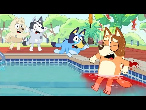Oh No! Bluey's Mum Injured in the Swimming Pool - Bluey Funny Animation