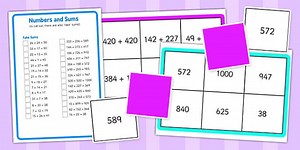 Addition up to 1000 Bingo