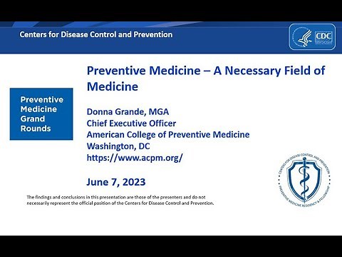 PMGR: Preventive Medicine – A Necessary Field of Medicine