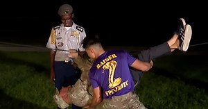 Fort Pierce JROTC sends T.A. Walker across rope bridge