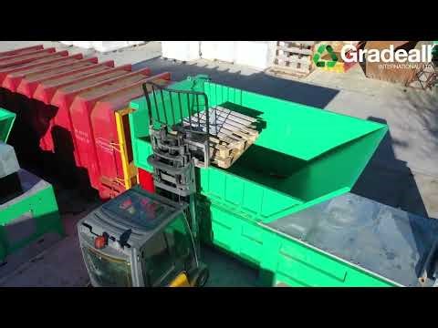 Pre-Crush Compactor for Wood Waste and Pallets | 3-4 Skips Per Week Down to Fortnightly | Gradeall