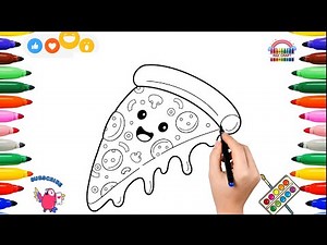 How to Draw Pizza in 2 Minutes! 🍕 | Easy Food Art for Kids