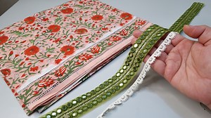 2.6M views · 32K reactions | Make this beautiful border Design for Printed Kurti neck and daman using easy sewing tips and tricks/ learn clever sewing tips and tricks with Knotty Stitches #sewing #stitching #sewingtipsandtricks #knottystitches #sewinghacks #sewingtips #kurti #neckdesign | Knotty Stitches | Facebook