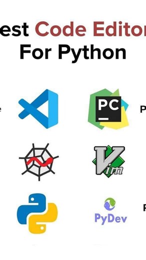 Coding WithMee on Instagram: "Best Code Editors for Python 🐍 Choosing the right editor can boost your productivity 🚀 🔹 VS Code 🔹 PyCharm 🔹 Spyder 🔹 Vim 🔹 IDLE 🔹 PyDev 👉 Which one do you use for Python? Comment below ⬇️ 👉 Save & follow for more coding content 💻 #Python #Coding #PythonDeveloper #LearnPython #Programming"