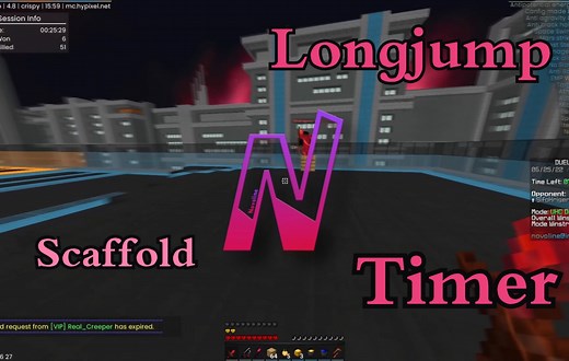 Novoline4.8.x Update——Ootb Hypixel Client（Longjump,timer Scaffold and more）
