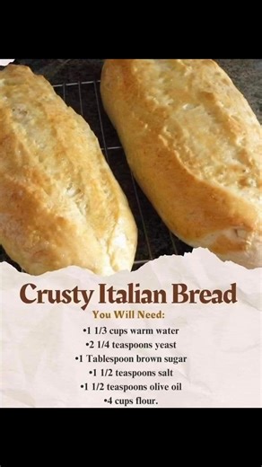 Crusty Italian Bread healthy and delicious #bread #enjoy #easyrecipe #viralpost2025シ | June Lifestyle