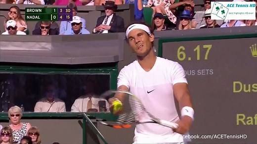 Rafael Nadal vs Dustin Brown   Highlights Wimbledon 2015 HD720p