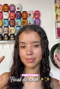 Penteado pro final de ano✨✨💞💞#finaldeano #natal #penteado #penteadoscacheados