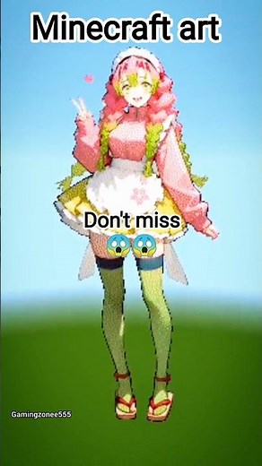 Mitsuri Kanroji Pixel Art in Minecraft 🌸🔥 | Satisfying Anime Build#demonslayer #foryou #anime