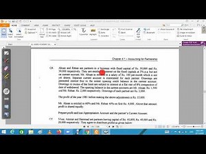 CAF 01 Introduction to Accounting (IA) Lecture 80 | Partnership | Part 2