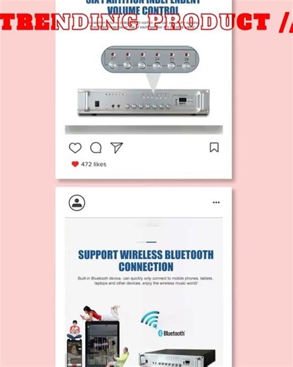 CRONY USB-60W Public Address System Broadcast Amplifier Host