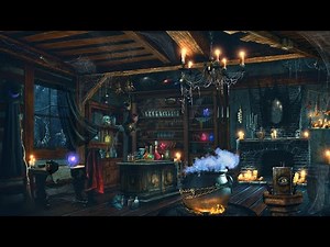 Hocus Pocus Ambience 🎃 Haunted Witches Cottage Halloween Music 4K