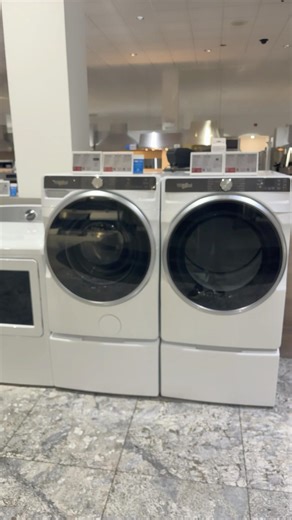 Whirlpool front load washer and gas dryer white