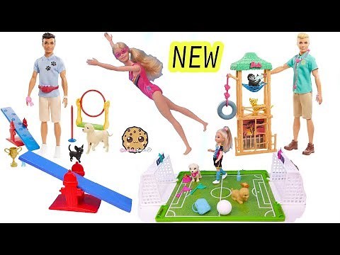 NEW 2020 Barbie Sets Noodle Maker, Swimmer, Dog Trainer, Wild Life Vet Haul Video