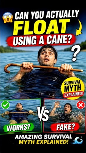 😨 This Survival Trick Is Fake? Cane Floating Test #shorts #shortsfeed #viral