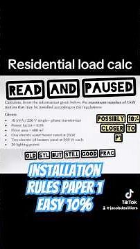Installation Rules Paper 1 Load Calculation Explained — Connected Load V Estimated load