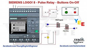 SIEMENS LOGO! 8 - Pulse Relay - Buttons On-Off | TESLA Institute - Electrical Engineering, Electronics, Automation School