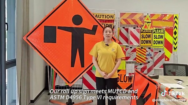 Reflective Roll Up Traffic Sign for Safety