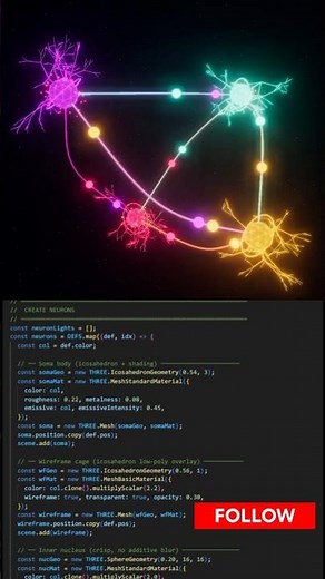 🧠 I Built a Tiny Digital Brain That Communicates ⚡🤯 | Three.js #creativecoding Creative Coding #04
