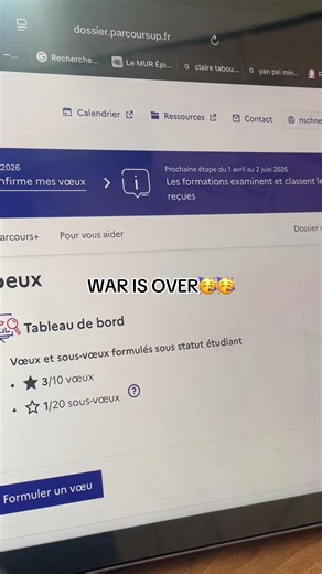 Demande de Vœux pour Parcoursup et Beaux-Arts