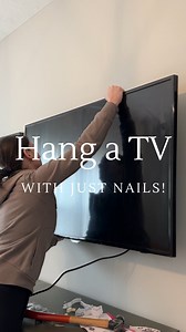 Comment “TV” for a direct link to get 15 % off and free shipping in the US! This is the perfect renter friendly TV mount since it doesn’t require any studs and the only holes you’ll make are small nail holes! It took me about 15 minutes to hang up our 55” tv and It’s incredibly sturdy. If you’re nervous about hanging a TV, this is the perfect mount for you! | Built by Bec