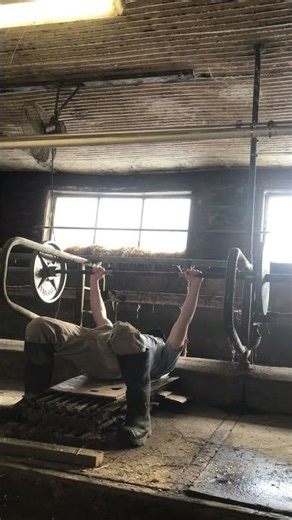 Bench Pressing on the Farm