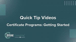 Certificate Programs: Getting Started