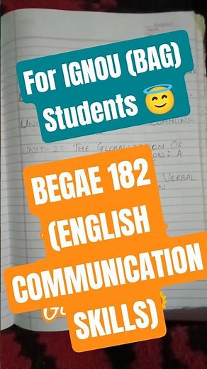 BEGAE 182 For IGNOU Students #bagignou#ignou #exam #begae182#communicationskills #ytshorts #shorts