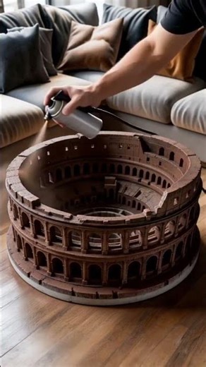 From Clay to Glowing Masterpiece: My Colosseum Table #creation #satisfying
