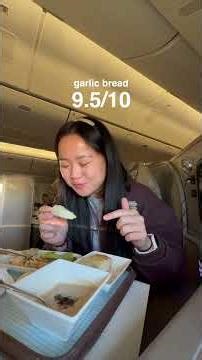 what I ate on my 16 hour flight 🦐🥭🍄‍🟫 #airplane #whatieatinaday #travel #foodie #shorts #dessert