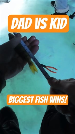 Dad vs. Kid - Ice Fishing Challenge (BIGGEST FISH WINS!)