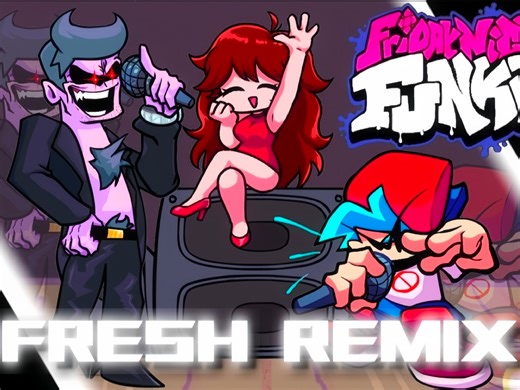 FNF超好听神曲fresh_remix！有链接【光流补帧 运动模糊】