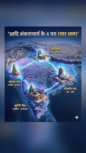 Adi Shankaracharya ke 4 Math | Char Dham of India Explained #chardham