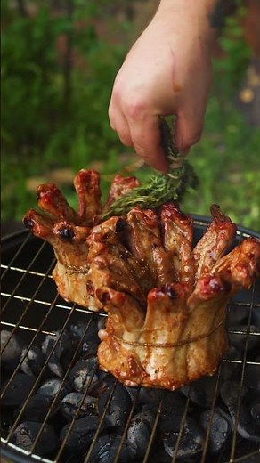 Sizzling BBQ Ribs Delight! 🍖🔥 #OutdoorCooking #FoodieFun