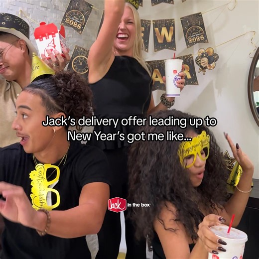Close out 2025 with $8 off a $25 delivery order on the Jack App, 12/29–1/1. End the year fed, not frazzled. 😋🍔 | Jack in the Box