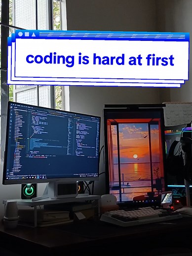 Hey, I know learning to code can feel like an overwhelming challenge, especially in the beginning. But remember, every great developer started where you are right now. Coding may seem tough at first, but the more you practice, the more it clicks. It's not just about memorizing syntax; it's about learning how to think through problems, solve them creatively, and bring ideas to life. So, don’t rush, be patient with yourself, and celebrate those small wins. Every bug you fix, every feature you buil