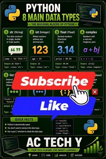 Save This! The Only 8 Data Types in Python 📌