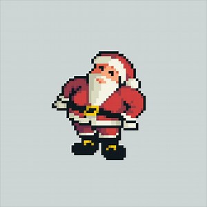 Download Pixel art illustration Santa Claus. Pixelated Christmas Santa. Christmas Santa Claus pixelated for the pixel art game and icon for website and video game. old school retro. for free