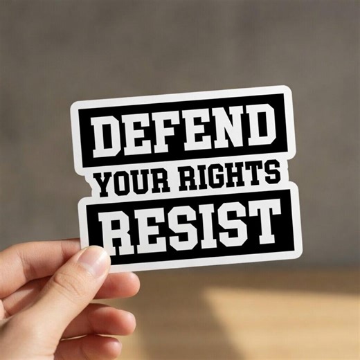 Defend Your Rights Resist Sticker, Political Activist Decal, Protest Resistance Vinyl, Waterproof Laptop Car Magnet, Rights Protest Gift - Etsy