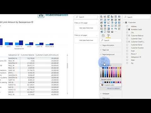 Changing the Report Background in Microsoft Power BI