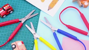 6 Pcs Loop Scissors for Teens and Adults 8" Adaptive Design Scissor Colorful Handle Self-opening Safety Scissors Looped Adaptive Cutting Support Special Needs for Children and Adults Daily DIY Craft