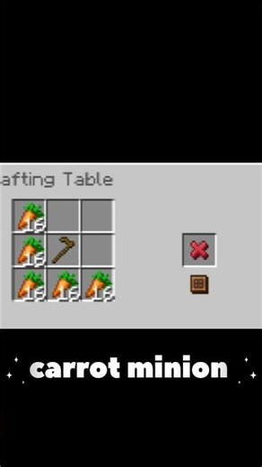 How to make carrot minion in crafter MC minecraft #gaming