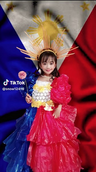 Eco-Friendly Little Model: Filippiniana Recycle Dress for Kids 2023